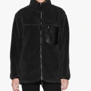 ANINE BING Ryder jacket XS NWT black faux fur